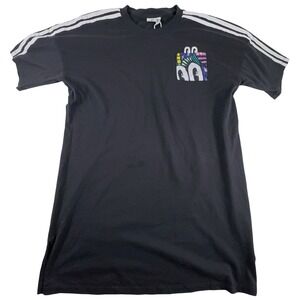 Adidas Originals Shirt Dress Womens‎ M Black Hattie Stewart Trefoil Embroidered